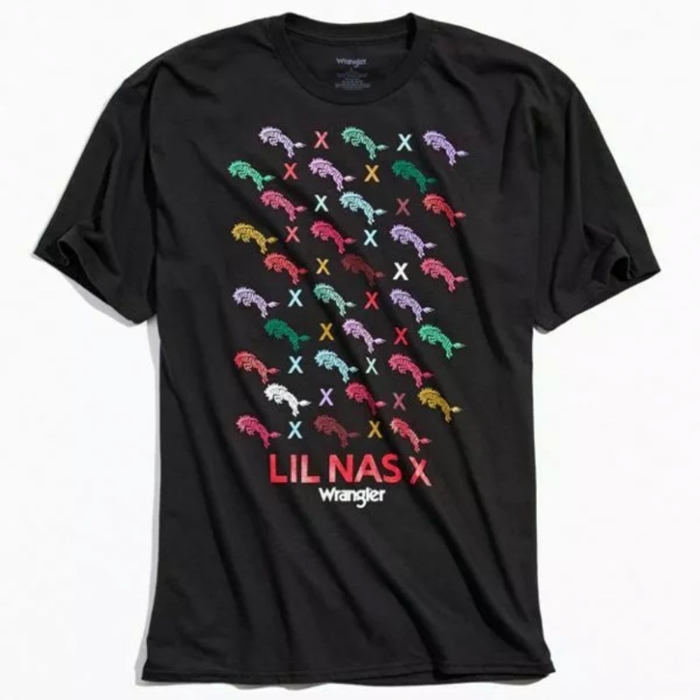 Wrangler x Lil Nas X Black Multi Colored Logo Tee